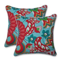 Pillow Perfect Outdoor | Indoor Aruba Jungle Green Throw Pillow (Set di 2), 16,5 x 16,5 x 5