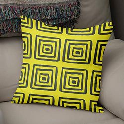 BonaMaison Fundas para Cojínes, Amarillo neón y Humo Funda de Almohada Silla Oficina Cama Decorativa Moderna Decoración del Hogar Habitación, 43x43 Cm - Diseñado y Fabricado en Turquía