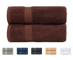 Todocama Lot de 2 Serviettes 100% Coton 550 g/m² Extra Douces 5501, très absorbantes et à séchage Rapide (Chocolat, 100 x 150 cm)