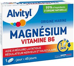 Alvityl Magnésium + Vitamine B6 - Origine marine - Aide à réduire la fatigue - Dès 12 ans - 45 comprimés