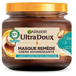 Garnier Ultra Doux - Masque Remède Disciplinant - Crème Nourrissante Richesse d'Argan - Pour Cheveux très Secs & Indisciplinés - Sans Silicone & Sans Parabène - 340 ml