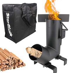 Camping vuurkorf van StarBlue met GRATIS draagtas - een draagbare houtgestookte campingkachel met grote brandstofkamer, ideaal voor buiten koken, kamperen, picknicken, barbecue, jagen, vissen