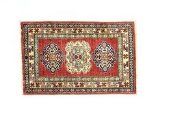 Eden Carpets Kazak Super Alfombra Anudada a Mano, Lana, Multicolor, 59 x 92 cm
