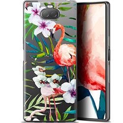 Caseink fodral för Sony Xperia 10 (6) [gel mönster HD kollektion akvarell tropisk flamingo design - mjuk - ultratunn - tryckt i Frankrike]