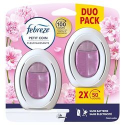 Febreze Petit Coin, Fleur Naissante Désodorisant WC En Continu Pour Élimination Et Prévention Des Odeurs 2 X
