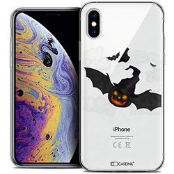 CASEINK fodral för Apple iPhone XS Max (6,5) fodral [Crystal Gel HD Halloween kollektion pumpa skallig design - mjuk - ultratunn - tryckt i Frankrike]