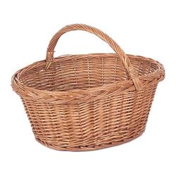 Red Hamper Wicker Shopping Basket, Brown, One Size