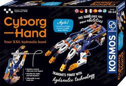 KOSMOS 617134 Cyborg Hand - Hydraulically Controlled XXL Robot Hand, Adjustable Size, Suitable for Left-Handed Users, Experiment Box for Children from 10-14 Years, Multilingual Instructions (English