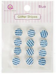 Queen & Co Striped Glitter Dots 8mm Self-Adhesive 1-Blue, Other, Multicoloured, 8.2x9.19x0.3 cm