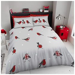 GC GAVENO CAVAILIA Easycare - Set di biancheria da letto per letto singolo, motivo: uccelli, colore: grigio (135 x 200cm)