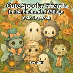 Cute Spooky Friends in the Enchanted Village: Coloring Book