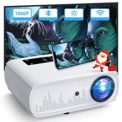 HOPVISION Proiettore 15000 Lux Proiettore 4K Native 1080P Full HD Home Cinema Bluetooth Proiettore con WLAN 350'' Display compatibile con TV Stick, HDMI, USB, X-Box, iOS/Android