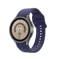 System-S Correa de silicona de 20 mm para Samsung Galaxy Watch 5 4, color azul, azul oscuro, Eine Grösse