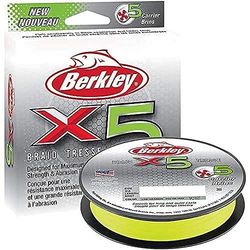 Berkley X5, Fil de Pêche, Tresse 5 Brins pour la Pêche en Mer et en Eau Douce, plus Résistante, Pêche aux Carnassiers