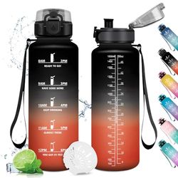 1,5 l motiverande flaska, vattenflaska med filter, läckagesäker vattenflaska, återanvändbar, sportflaska med motiverande tidsmarkör, för sport, camping
