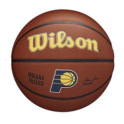 Wilson Pallone da Basket NBA TEAM COMPOSITE BSKT, Utilizzo Indoor/Outdoor, Pelle Composita, Misura 7, Marrone (Indiana Pacers)