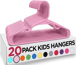 Utopia Home Lot de 20 cintres en Plastique pour vêtements pour Enfants - Parfaits pour Une Utilisation Quotidienne - 29 cm - Rose Clair