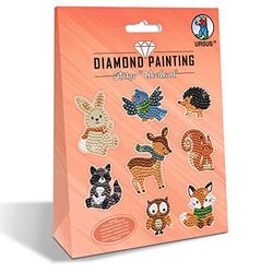 Ursus Ludwig Bähr 43500011-Diamond Painting Sticker Woodland, 2 Hojas Accesorios para Crear Adhesivos con Diamantes Brillantes, Acrílico, Multicolor, One Size
