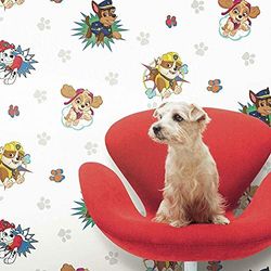 RoomMates RMK11175RL Paw Patrol Peel and Stick Wallpaper, Blue, Red