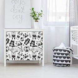 Stickers voor kindermeubels, zelfklevend, meubels, kinderkamer en baby, zelfklevend, Scandinavische houten dieren, 40 x 60 cm