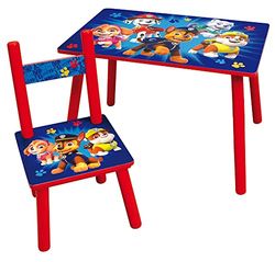 FUN HOUSE 713520 PAT'PATROUILLE Table H.41,5 x L.61 x P.42 cm avec Une Chaise H.49,5 x L.31 x P.31,5 cm pour Enfant