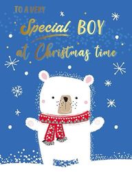 Piccadilly Greetings Christmas Card To a Special Boy White bear - 8 x 6 inches