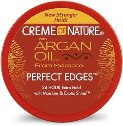 Creme Of Nature Argan Oil Gel fixador extra firmeza, com óleo de argão, fórmula não pegajosa nem gordura, 67 ml