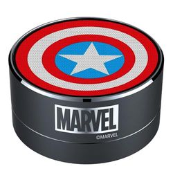 ERT GROUP Patrón con Licencia Marvel Capitán América 001 Altavoz Bluetooth, Altavoz portátil de 3 W, micrófono Integrado y Radio FM, Ranura para Tarjeta Micro SD, batería Recargable