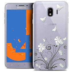 Caseink fodral för Samsung Galaxy J4 2018 J400 (5.5) fodral [kristallgel HD sommarkollektion fjärilar - mjuk - ultratunn - tryckt i Frankrike]