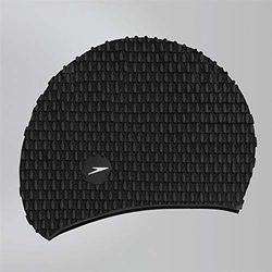 Speedo Bubble Bath Cap gorro de natação unissexo para adulto, preto, tamanho único