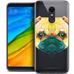 CASEINK fodral för Xiaomi Redmi 5 Plus (6) fodral [Crystal Gel HD Polygon Series Animal - mjuk - ultratunn - tryckt i Frankrike] hund