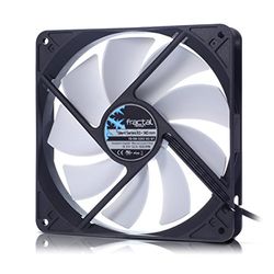 Fractal Design Silent Series R3 Bianca - Ventilatore del computer - Ottimizzato per flusso d'aria elevato - 140 millimetro - 1000 RPM - Cavo a nastro - Flusso d'aria - 12v - Nero/Bianca (Single)