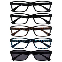 OPULIZE Nero Marrone Blu Lettori Con Nero Lettore Sole Valore 5 Pacco Uomo Donna Rrrrs92-11231 +3,50-106 Gr