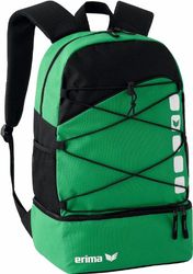 Erima Club 5 Sac à Dos Multifonctions avec Compartiment inférieur Mixte Adulte, Vert/Noir, Taille Unique