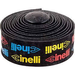 Cinelli logo, fluweel, geel/rood/blauw.