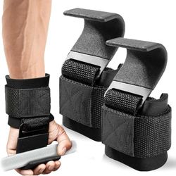 Haak voor gewichtheffen, bekleding voor de pols, 1 paar riemen, handgrepen met antislip rubber, 8 mm, handgreep, ondersteuning Deadlift
