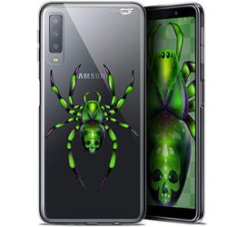 Caseink fodral för Samsung Galaxy A7 2018 (A750) (6) HD gel [ ny kollektion - mjuk - stötskyddad - tryckt i Frankrike] stel grön