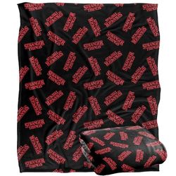 Stranger Things LOGO PATTERN Silky Touch Super Soft Throw Blanket 152 x 127 cm