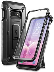 SUPCASE Galaxy S10e fodral, robust hölster ställ fodral med inbyggt skärmskydd för Samsung Galaxy S10e (2019 Release), Unicorn Beetle Pro-serien (svart)