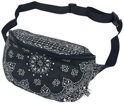 Urban Classics, Bandana Print Hip Bag Unisex-Adulto, Nero, Einheitsgröße