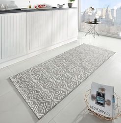 Zala Living Soho - Tapis de Cuisine antidérapant - Tissu Plat - Tapis de Cuisine - Lavable pour Couloir, Cuisine, Salon, Salle de Bain, Salle de Bain - Gris crème, 80 x 200 cm