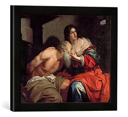 Ingelijste foto van Nicolas Regnier "Roman Charity", kunstdruk in hoogwaardige handgemaakte fotolijst, 40x30 cm, zwart mat