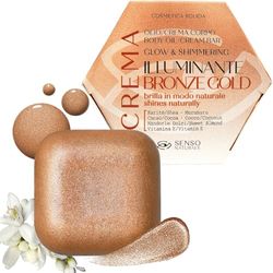 Senso Naturale Illuminating Solid Body Oil Broze Gold, Tanning Cream with Shimmer Glitter, Nourishing Moisturiser Scented Neroli, Vitamin E, Shea Butter, Natural Vegan