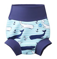 Splash About Unisex baby ny och förbättrad Happy Nappy blöja simning, vintage moby, 0–3 månader