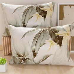 PETTI Artigiani Italiani - Paar kussenslopen 50 x 70 cm van microvezel, decoratief kussen voor slaapkamer, bank, woonkamer, set van 2 kussenslopen, bloemenpatroon 19, 100% Made in Italy