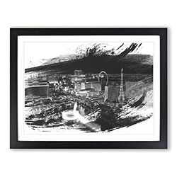 Las Vegas Strip Skyline Nevada USA Vol.5 V1 Modern Framed Wall Art Print, Ready to Hang Picture for Living Room Bedroom Home Office Décor, Black A2 (64 x 46 cm)