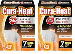 Cura-Heat Back and Shoulder Pain Heat patche | 7 Patches | Targeted Pain Relief | Pain Relief up to 24h | Penetrating Heat Action (Pack of 2)