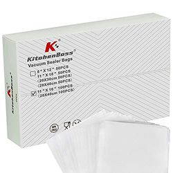 Buste Sottovuoto Alimenti Sacchetti-Sottovuoto-Alimenti: KitchenBoss Sacchetto Sottovuoto 100 Buste 28 x 40 cm,Sacchetti Sous Vide Ccottura,per Macchina Sottovuoto,Buste Goffrate