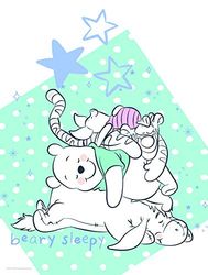 Komar Disney muurschildering Winnie Pooh Beary Sleepy | kinderkamer, babykamer, decoratie, kunstdruk | zonder lijst | WB086-30x40 | grootte: 30 x 40 cm (breedte x hoogte)