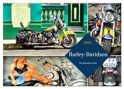 Harley-Davidson - Eine Kultmarke in Kuba (Wandkalender 2025 DIN A2 quer), CALVENDO Monatskalender: Verschiedene Modelle der Harley-Davidson in Kuba